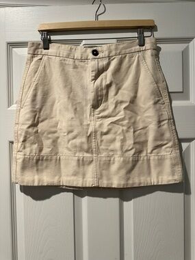 Everlane Natural Cotton Tailored Mini Skirt